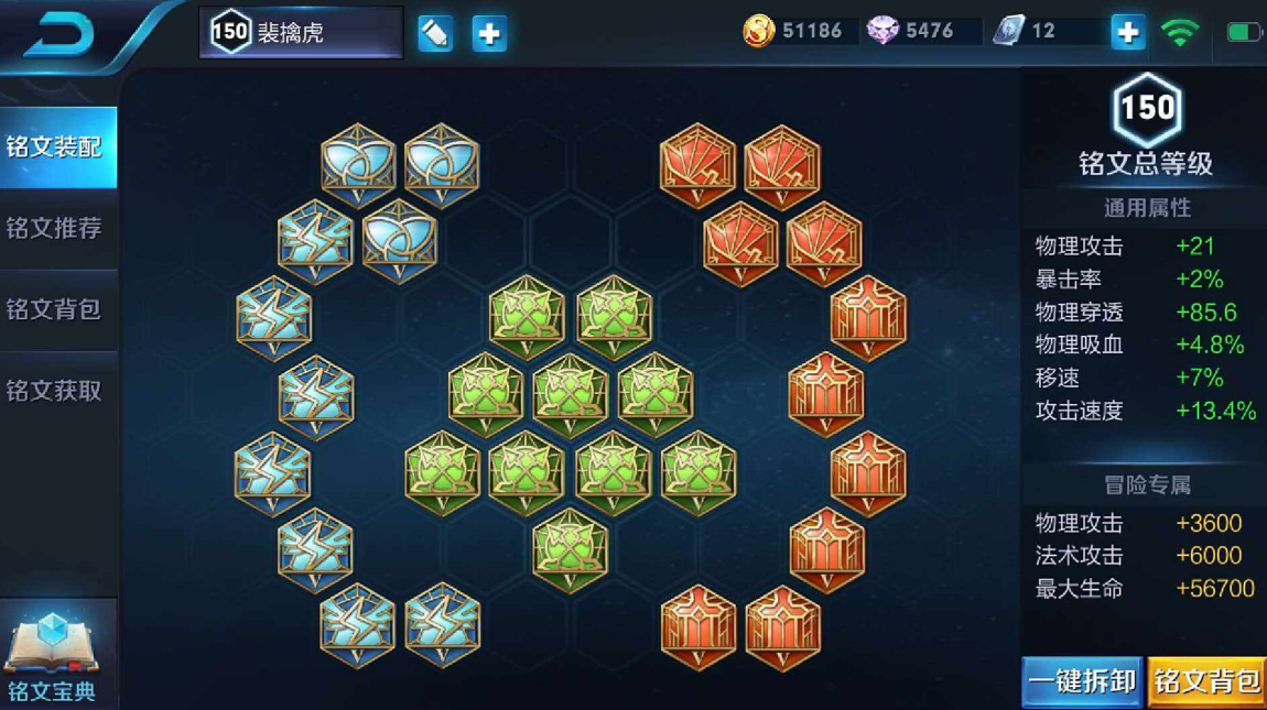 王者荣耀裴擒虎出装和铭文怎么搭