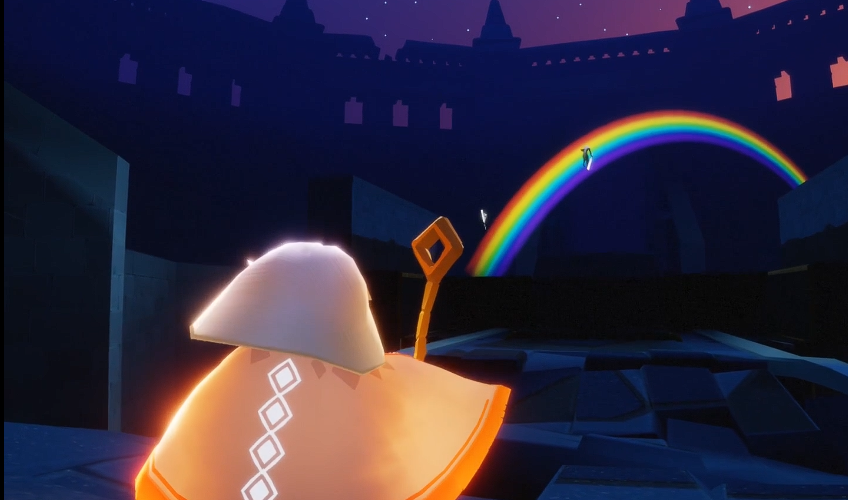 光遇千鸟城如何站在彩虹上